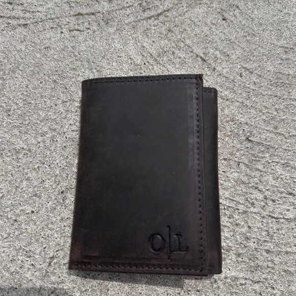 Brown Leather Tri Fold Wallet RFID Blocking Protection Minimalist Mens - Picture 1 of 5
